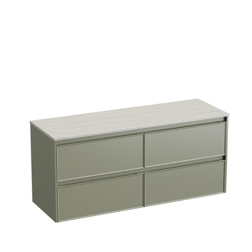 Mode Vanity 50 Benchtop 1500 Double Bowl 4 Drawer Maxi Wall Atmoss Grey Travertine Benchtop Brussels Panel