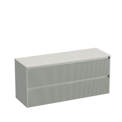 Mode Vanity 50 Benchtop 1500 Double Bowl 4 Drawer Maxi Wall Pistachio Alabaster Benchtop Tasman Panel