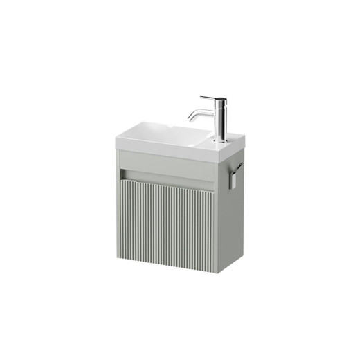 Mode Vanity 22 Console 400 1 Door Wall Right Hinged Door Pistachio Penelope Gloss Basin Tasman Panel