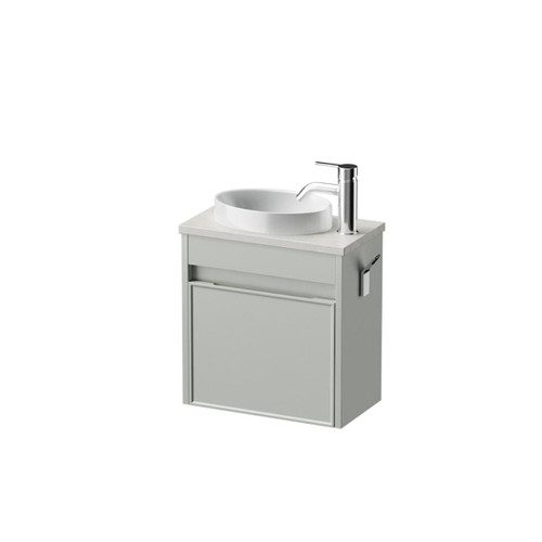 Mode Vanity 22 Benchtop 400 1 Door Wall Right Hinged Door Pistachio Alabaster Benchtop Joy Basin Brussels Panel