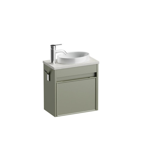 Mode Vanity 22 Benchtop 400 1 Door Wall Left Hinged Door Atmoss Alabaster Benchtop Joy Basin Brussels Panel