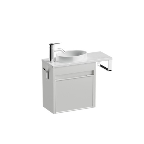 Mode Vanity 22 Benchtop 550 1 Door Wall Left Hinged Door White Carrara Benchtop Joy Basin Brussels Panel