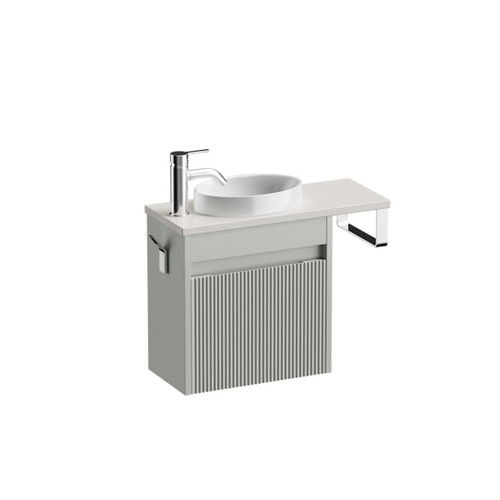 Mode Vanity 22 Benchtop 550 1 Door Wall Left Hinged Door Pistachio Sugar Cream Benchtop Joy Basin Tasman Panel