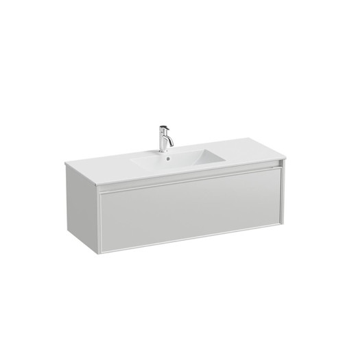Mode Vanity 46 Console 1200 Single Bowl 1 Drawer Wall White Rubik Matte Basin Brussels Panel