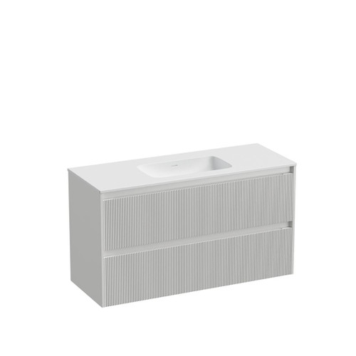 Mode Vanity 46 Console 1200 Single Bowl 2 Drawer Maxi Wall White Cleo Matte Basin Tasman Panel