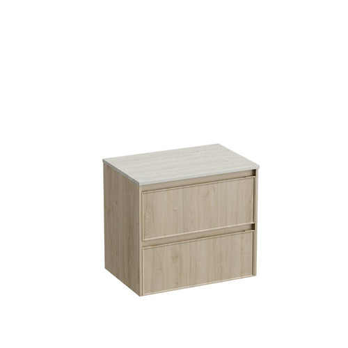 Mode Vanity 50 Benchtop 750 2 Drawer Maxi Wall Ranfurly Oak Grey Travertine Benchtop Brussels Panel