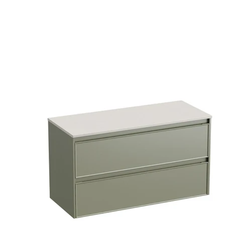 Mode Vanity 50 Benchtop 1200 Single Bowl 2 Drawer Maxi Wall Atmoss Sugar Cream Benchtop Brussels Panel
