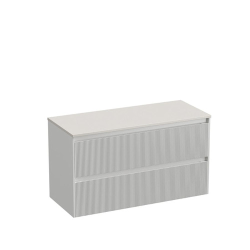 Mode Vanity 50 Benchtop 1200 Single Bowl 2 Drawer Maxi Wall White Sugar Cream Benchtop Tasman Panel