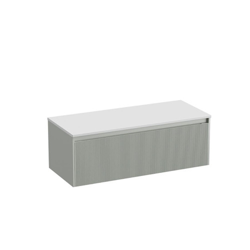 Mode Vanity 50 Benchtop 1200 Single Bowl 1 Drawer Wall Pistachio Bright White Benchtop Tasman Panel