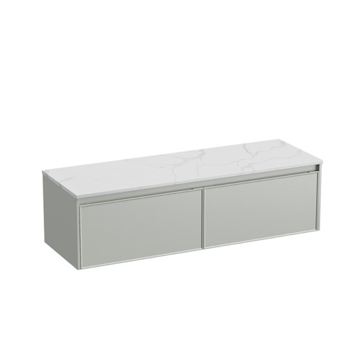 Mode Vanity 50 Benchtop 1500 Single Bowl 2 Drawer Wall Pistachio Calacatta Benchtop Brussels Panel