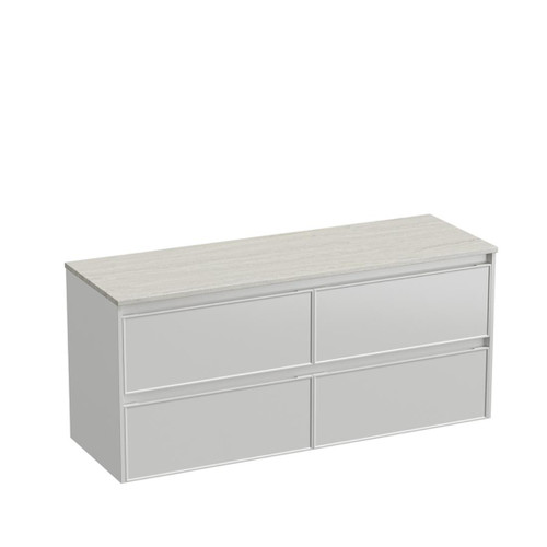 Mode Vanity 50 Benchtop 1500 Double Bowl 4 Drawer Maxi Wall White Grey Travertine Benchtop Brussels Panel
