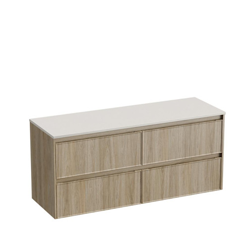 Mode Vanity 50 Benchtop 1500 Double Bowl 4 Drawer Maxi Wall Baroque Sugar Cream Benchtop Brussels Panel
