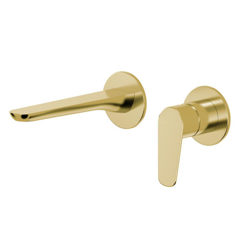Civic Wall Mount Basin Mixer Complete Brushed Gold