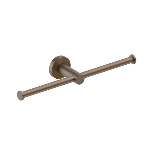 Metro Double Toilet Roll Holder Brushed Bronze