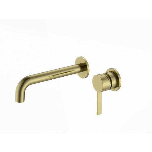 Due Basin/Bath Mixer Wall Mounted Brushed Brass