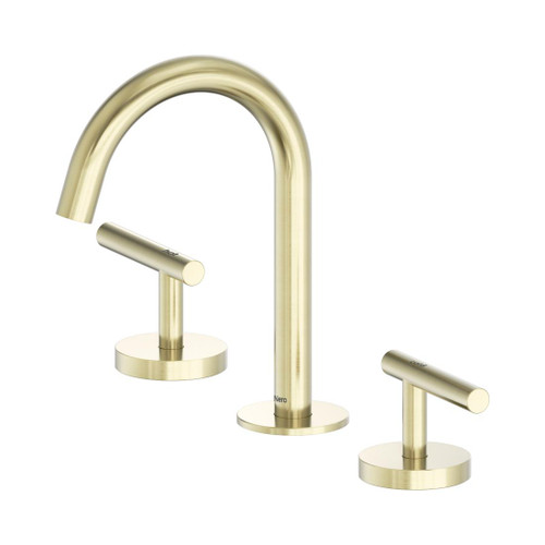 Mecca Basin Set Arc Spout Brushed Gold
