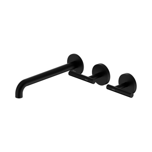 Mecca Wall Basin/Bath Set 220mm Offset Spout Matte Black