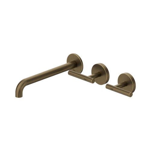 Mecca Wall Basin/Bath Set 220mm Offset Spout Tumbled Antique Brass