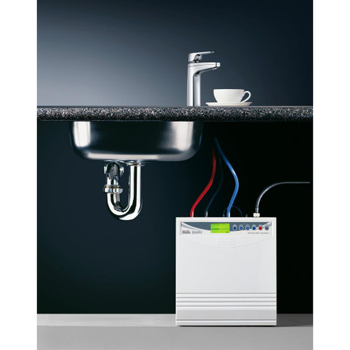 Quadra Compact Instant Filtered Water Systems Dispenser Boiling & Chilled Levered Chrome (Red & Blue)