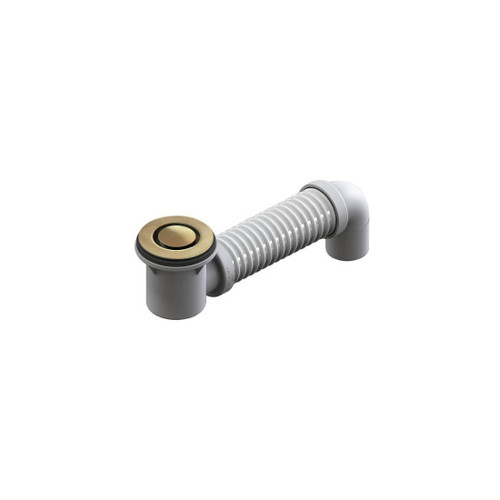 Bath Bend Pop Down Brass Plug And Waste With Connector Brushed Brass
