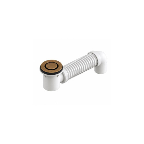 Bath Bend Pop Down Brass Plug And Waste With Connector Brushed Bronze