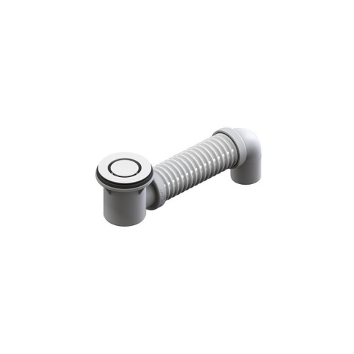 Bath Bend Pop Down Brass Plug And Waste With Connector Matt White