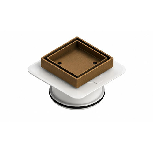Bermuda Megaflex Square Floor Waste 100mm Brushed Bronze