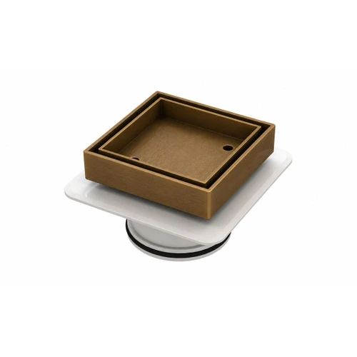 Bermuda Megaflex Square Floor Waste 80mm Brushed Bronze