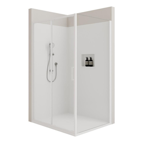 Fortiva Claro 2W Tile Wall LH Shower 1200 x 1000mm Chrome