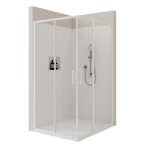 Fortiva Vello 2W Tiled Wall RH Shower 1200 x 1000mm White