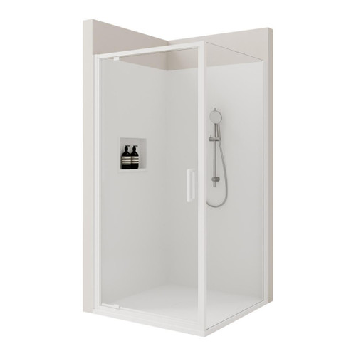 Fortiva Stravo 2W Flat Wall Shower 900 x 900mm Brushed Nickel