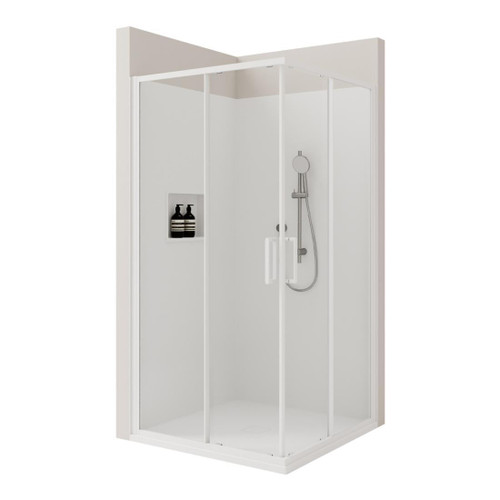 Fortiva Vello 2W Flat Wall Shower 900 x 900mm Matte Black