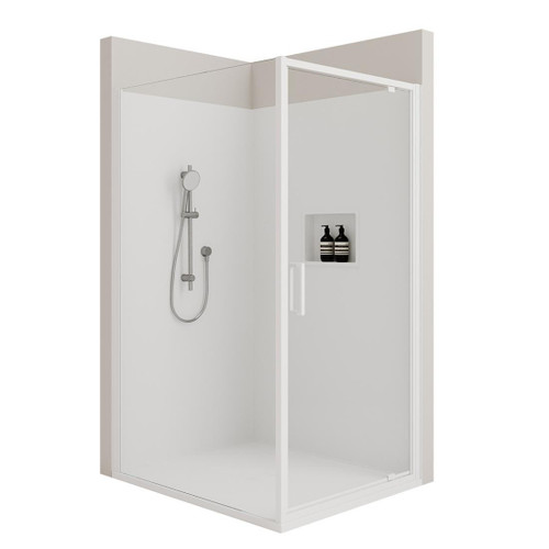 Fortiva Stravo T Screen 2W Tile Wall LH Shower 1200 x 1000mm Gunmetal