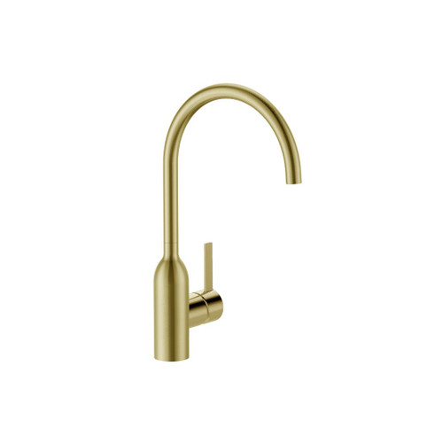 Due Kitchen Mixer Goose Neck Brushed Brass