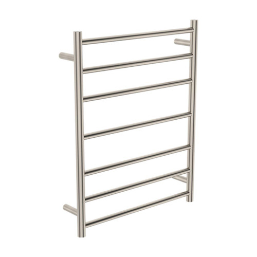 Caloria Heated Towel Rail 7 Bar 630 x 122 x 800mm Brushed Nickel