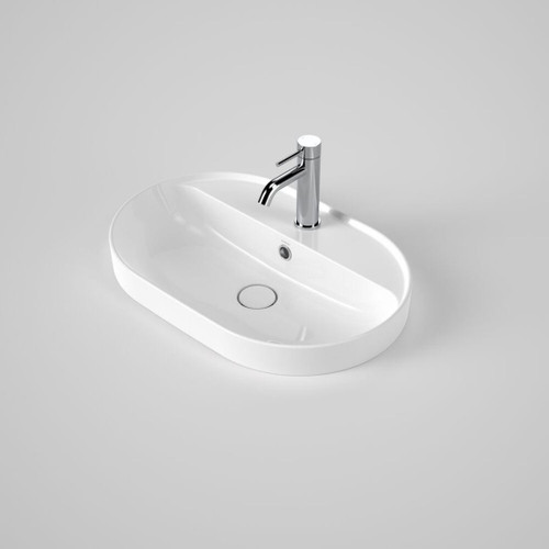 Liano II Pill Inset Basin With Tap Landing 1 Tap Hole 600mm White With Overflow