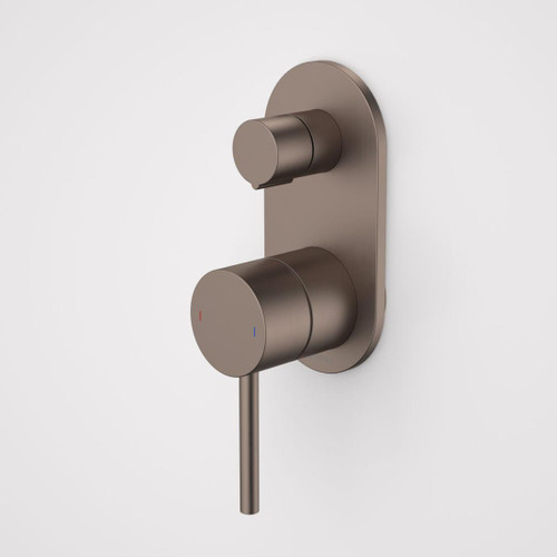 Liano II Bath/Shower Mixer With Diverter Rounded Cover Plate Brushed Bronze