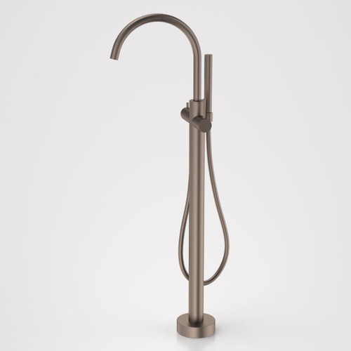 Liano II Freestanding Bath Filler With Hand Shower Brushed Bronze Sales Kit