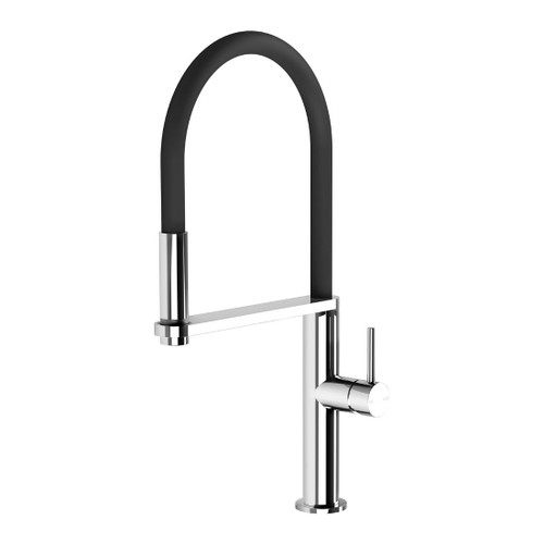 Designer Sink Mixers Blix Sink Mixer Flexible Hose 220mm Round Chrome Lead Free