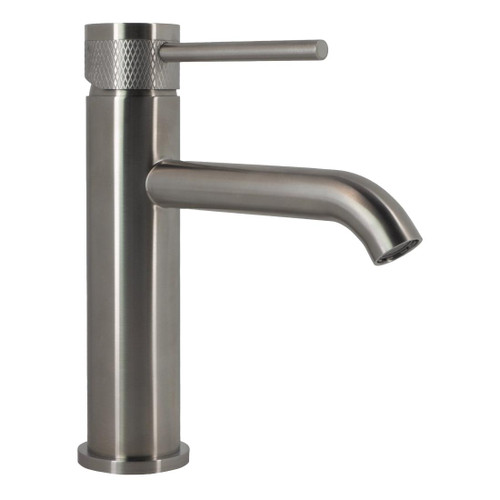 Circo Premium Mains Pressure Stainless Basin Mixer With Textured Handle Brushed Stainless