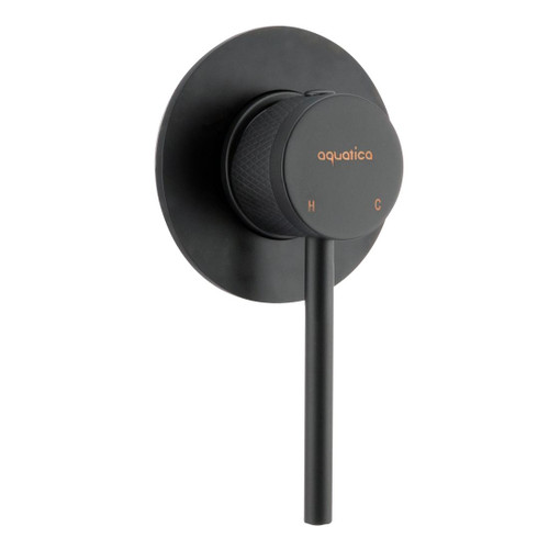 Circo Premium Mains Pressure Shower Mixer With Textured Handle Black DZR Brass