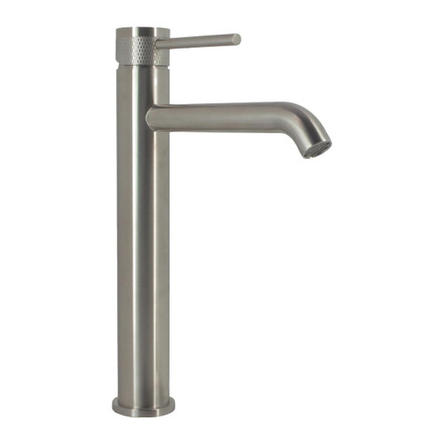 Circo Premium Mains Pressure Stainless Vessel Mixer Textured Handle Brushed Stainless