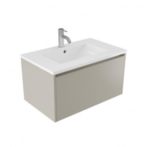 Fucina Vanity Wall 750 1 Taphole Polymarble Top 1 Drawer Dawn Grey
