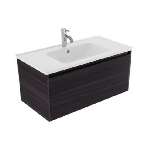Fucina Vanity Wall 900 1 Taphole Polymarble Top 1 Drawer Fiordland Elm Wilderness