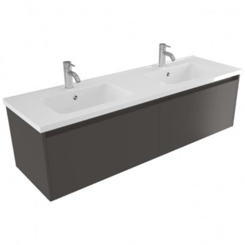 Fucina Vanity Wall 1500 2 Taphole Polymarble Double Bowl 2 Drawer Bullet