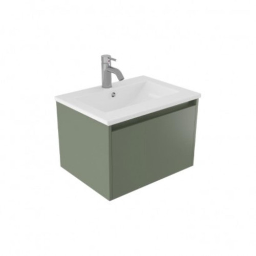 Fucina Vanity Wall 600 1 Taphole Vitreous China Top 1 Drawer Green Slate