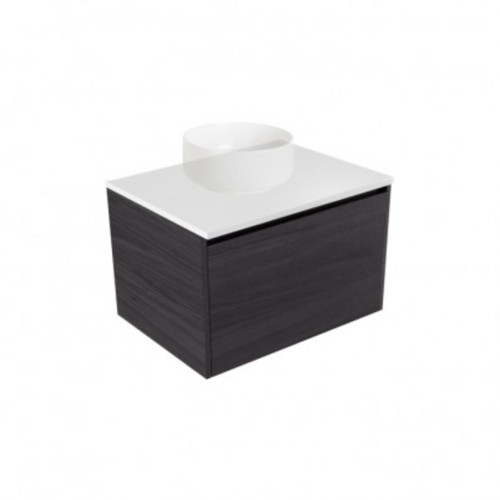 Fucina Vanity Wall 600 White E Stone Top 1 Drawer Fiordland Elm Wilderness