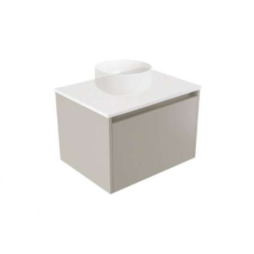 Fucina Vanity Wall 600 Motion E Stone Top 1 Drawer Dawn Grey