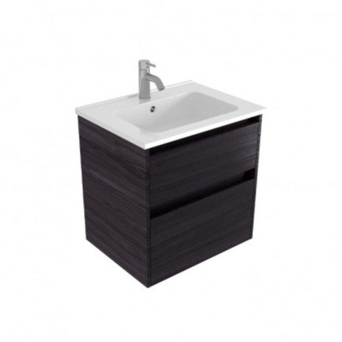 Fucina Vanity Wall 600 1 Taphole Polymarble Top 2 Drawer Fiordland Elm Wilderness