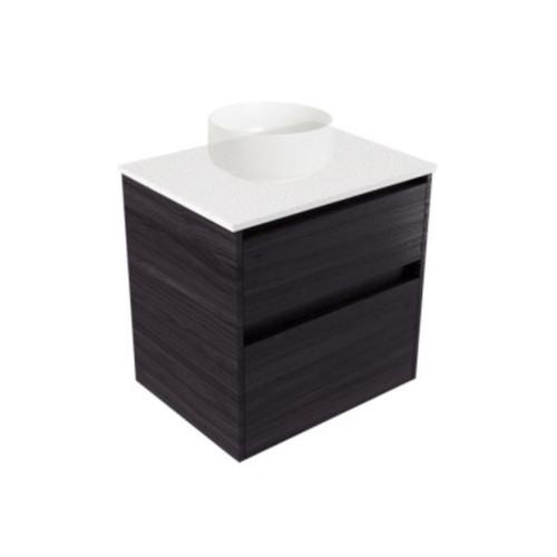 Fucina Vanity Wall 600 Motion E Stone Top 2 Drawer Fiordland Elm Wilderness